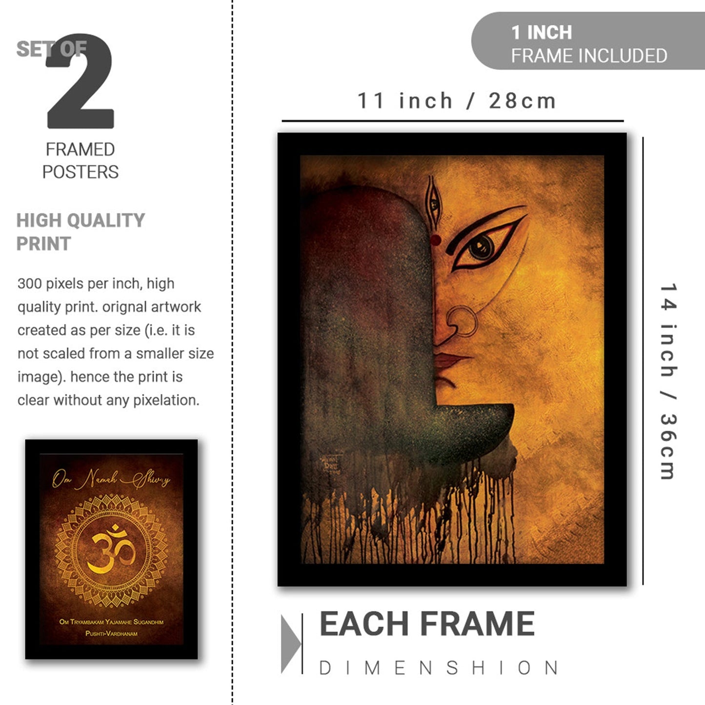 Lord Shiv Wall Art with Frame for Wall Decor