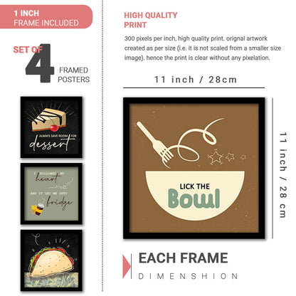 Caffe, Restaurant, Kitchen Wall Decor Frames (Set of 8)