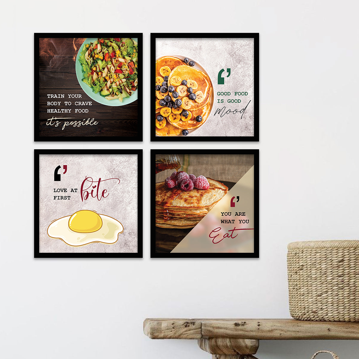 Caffe, Restaurant, Kitchen Wall Decor Frames (Set of 4)