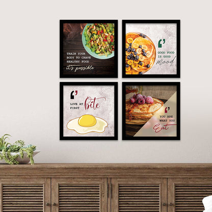 Caffe, Restaurant, Kitchen Wall Decor Frames (Set of 4)