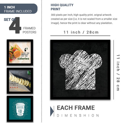 Caffe, Restaurant, Kitchen Wall Decor Frames (Set of 4)