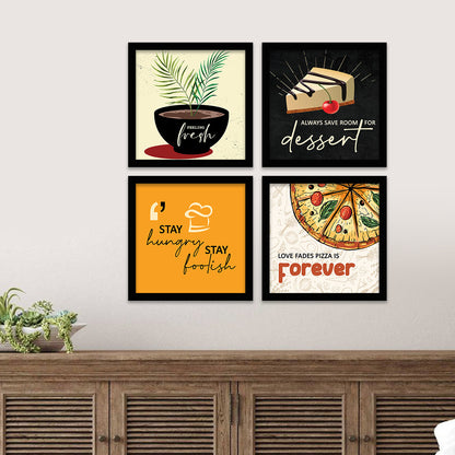 Caffe, Restaurant, Kitchen Wall Decor Frames (Set of 4)