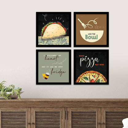 Caffe, Restaurant, Kitchen Wall Decor Frames (Set of 4)