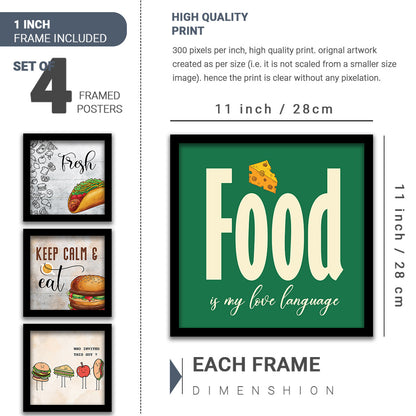 Caffe, Restaurant, Kitchen Wall Decor Frames (Set of 4)