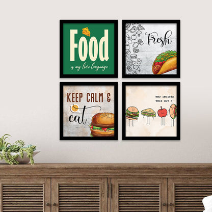 Caffe, Restaurant, Kitchen Wall Decor Frames (Set of 4)